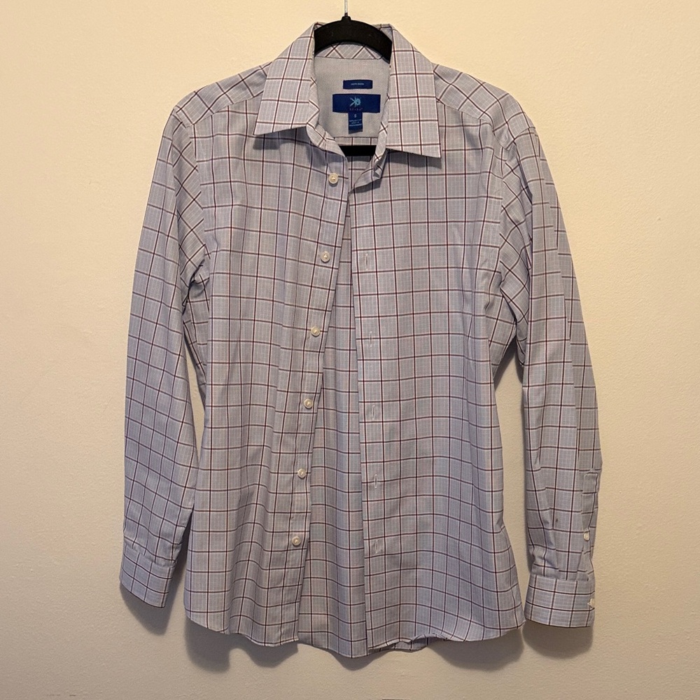 Egara Blue and Red Plaid Dress Shirt